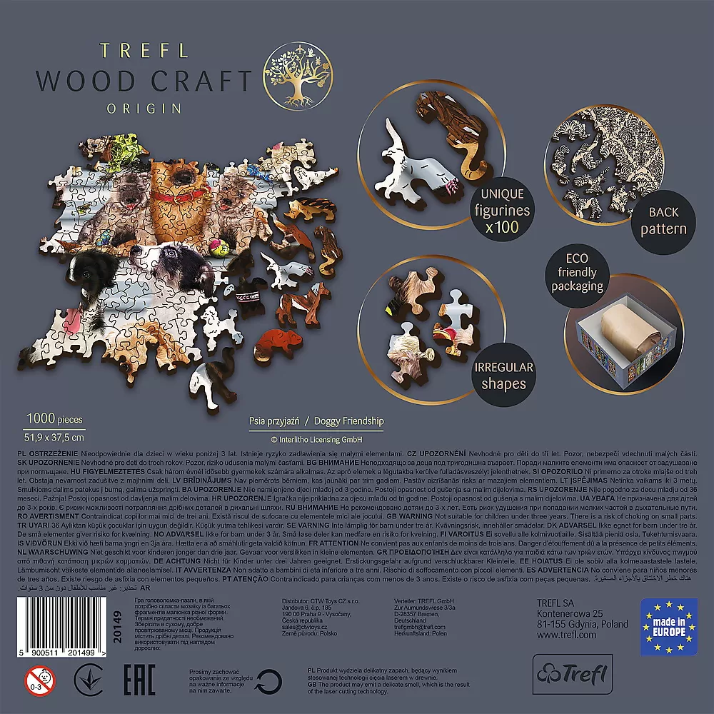Puzzle trefl din lemn 1000 piese echipa de catei [4]