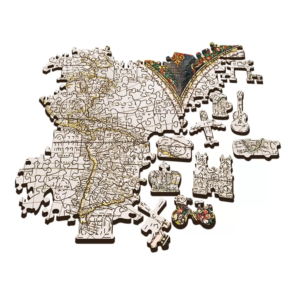 Puzzle trefl din lemn 1000 piese harta lumii antice [3]