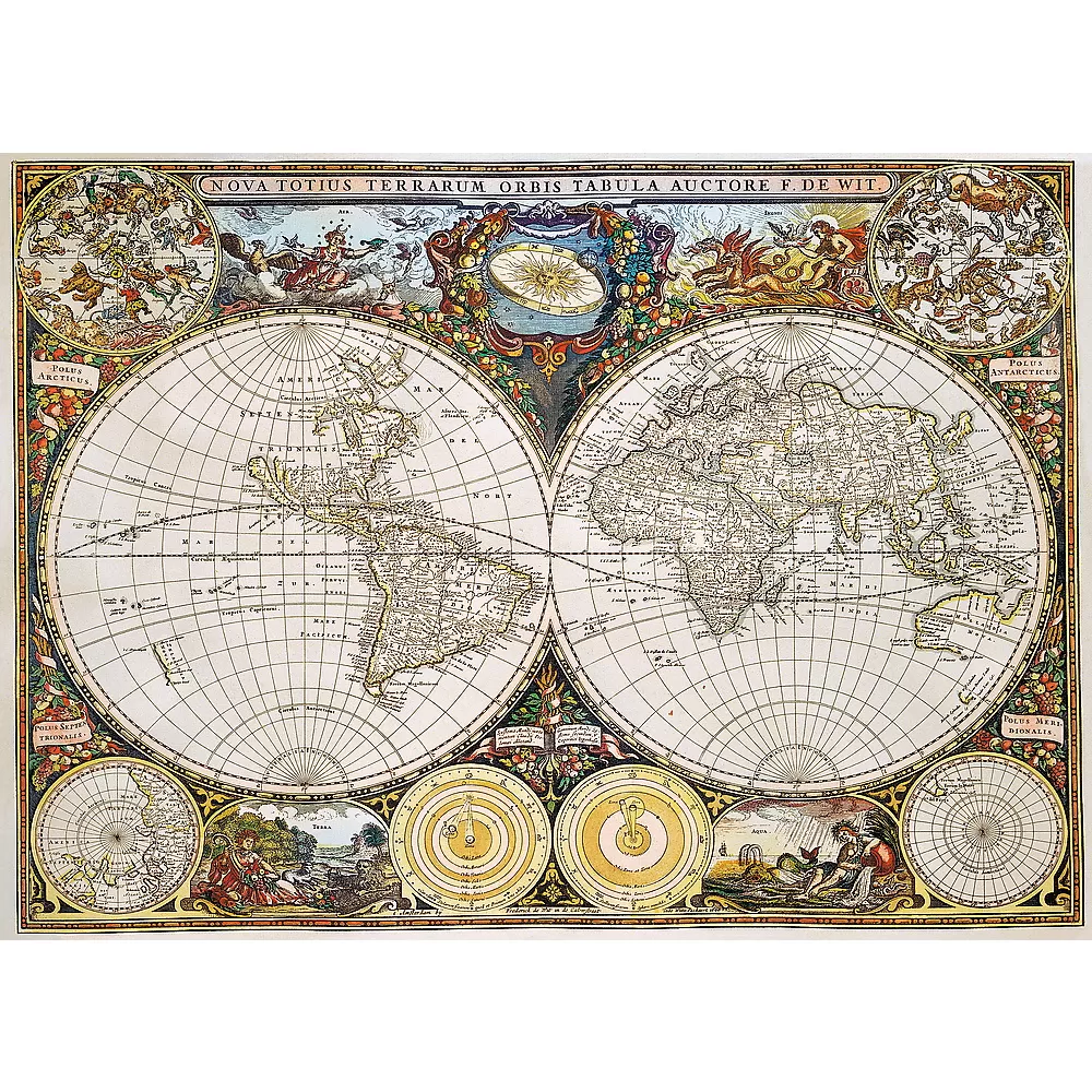 Puzzle trefl din lemn 1000 piese harta lumii antice [2]