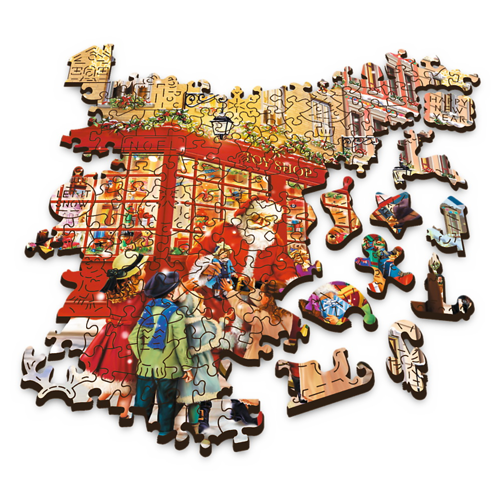 Puzzle trefl din lemn 1000 piese strada pregatita de craciun [3]