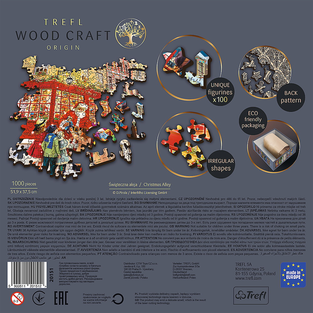 Puzzle trefl din lemn 1000 piese strada pregatita de craciun [4]
