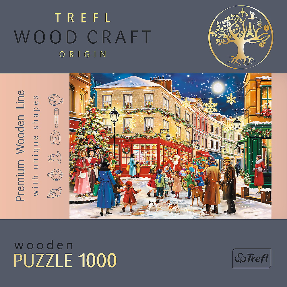 Puzzle trefl din lemn 1000 piese strada pregatita de craciun [5]