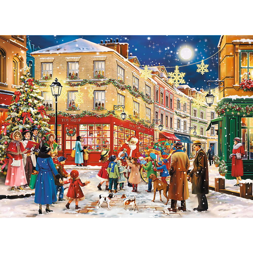 Puzzle trefl din lemn 1000 piese strada pregatita de craciun [2]