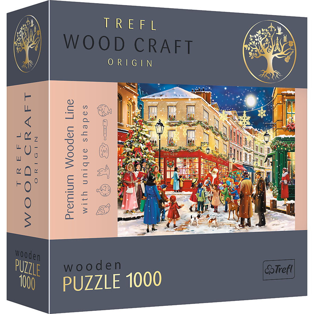 Puzzle trefl din lemn 1000 piese strada pregatita de craciun [1]