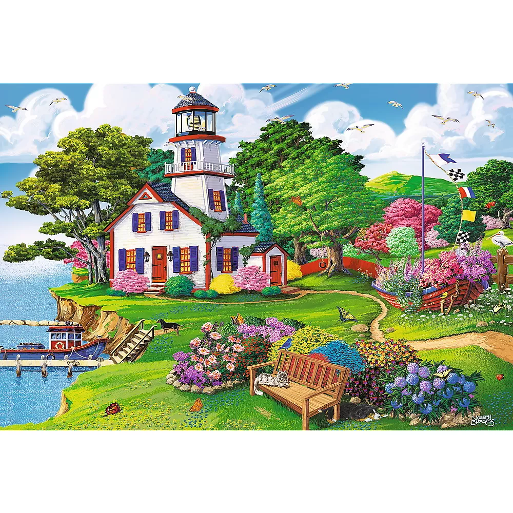Puzzle trefl din lemn 500+1 piese portul in timpul verii [2]