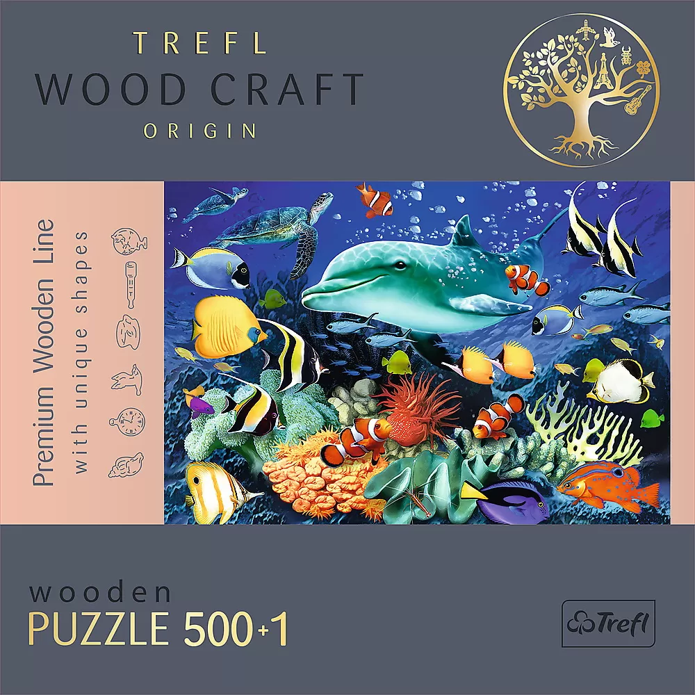 Puzzle trefl din lemn 500+1 piese viata marina [5]