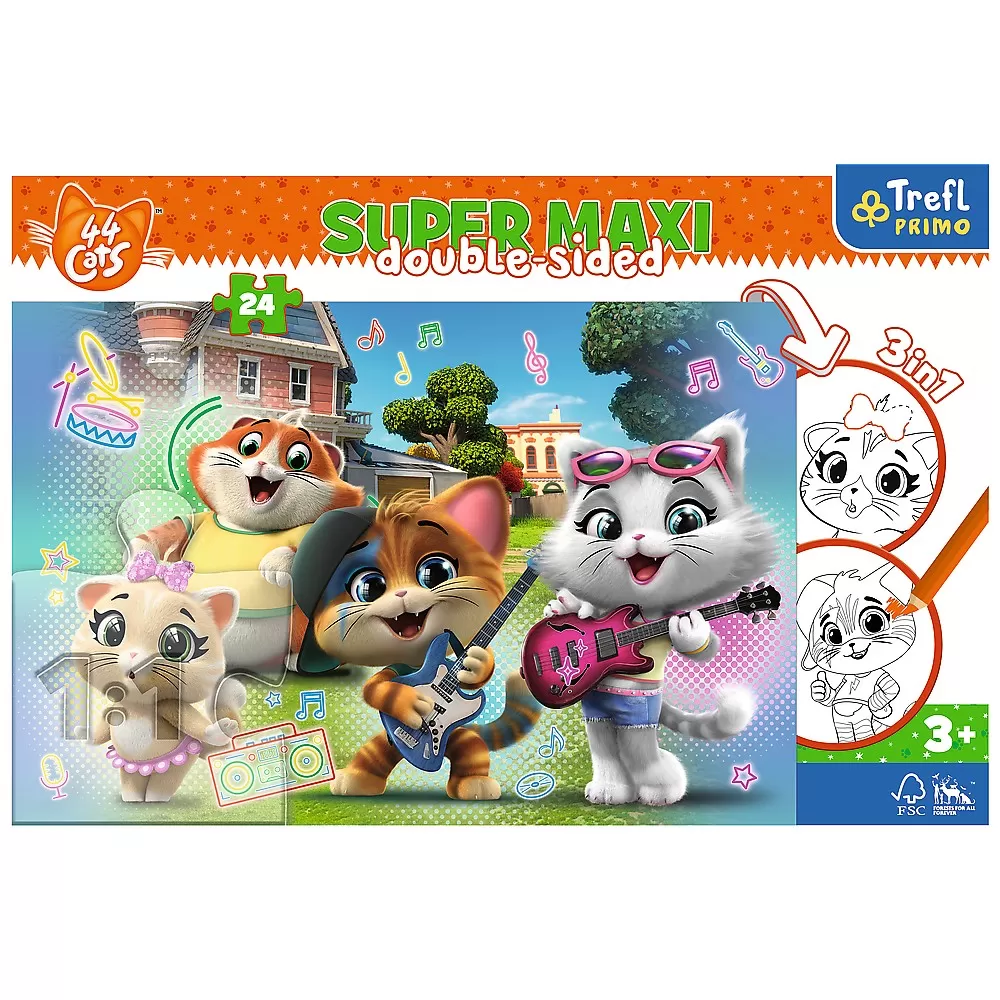 Puzzle trefl primo 24 super maxi 44 pisici trupa pisicilor [4]