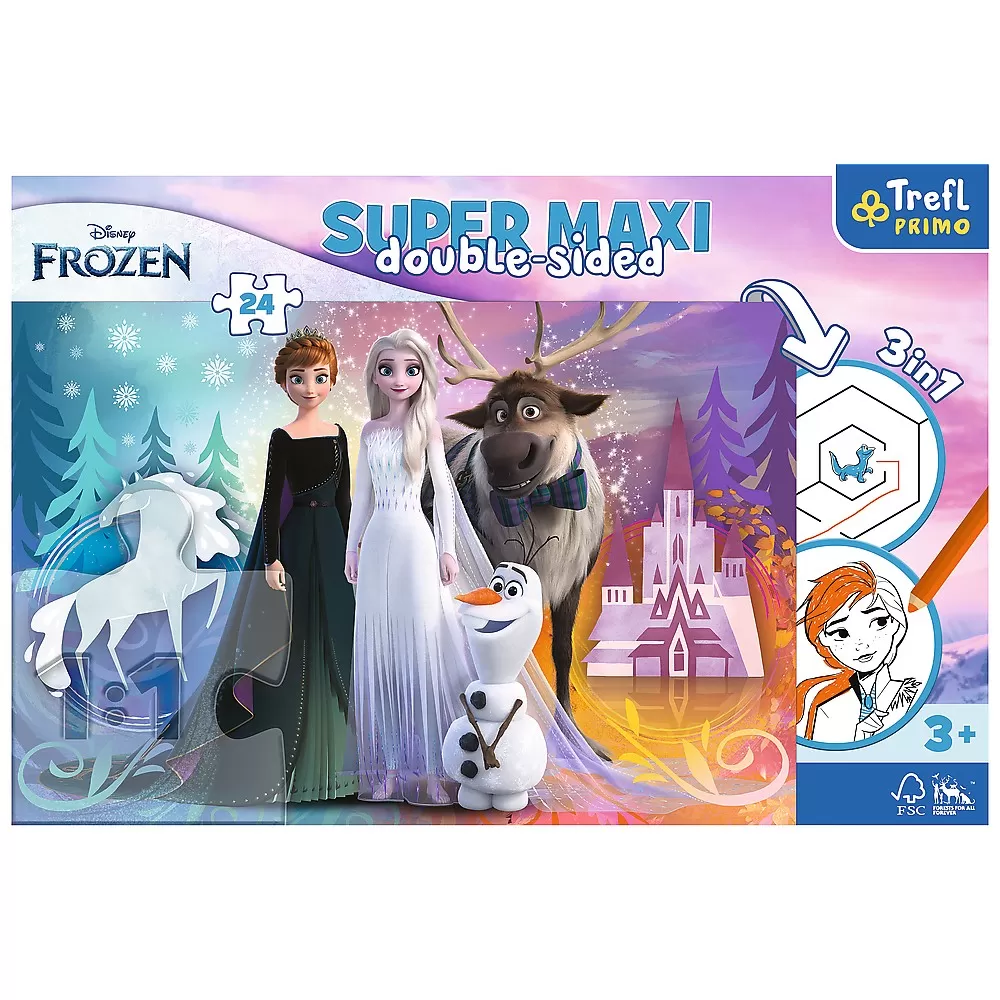 Puzzle trefl primo  24 super maxi disney frozen 2 regatul inghetat [4]
