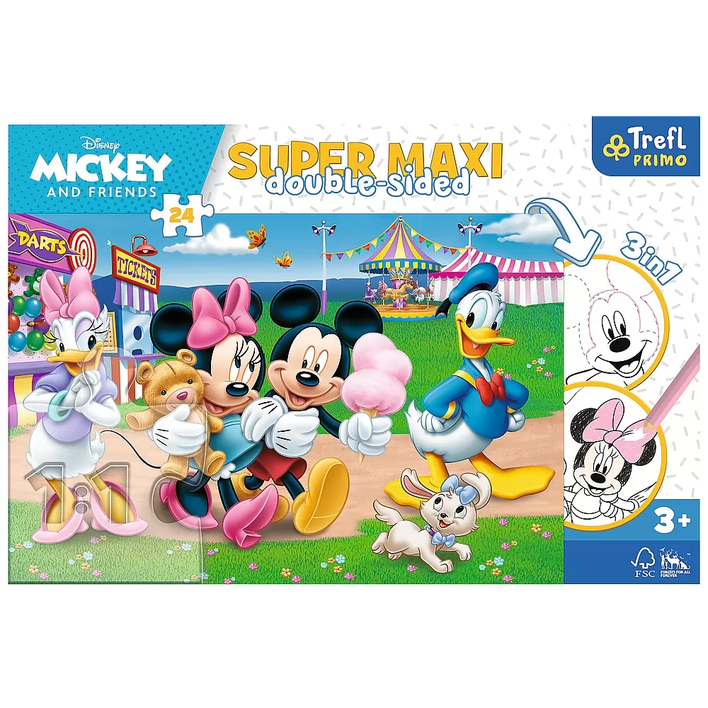 Puzzle trefl primo  24 super maxi disney  mickey la targ [4]