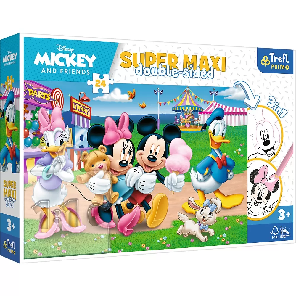 Puzzle trefl primo  24 super maxi disney  mickey la targ [1]