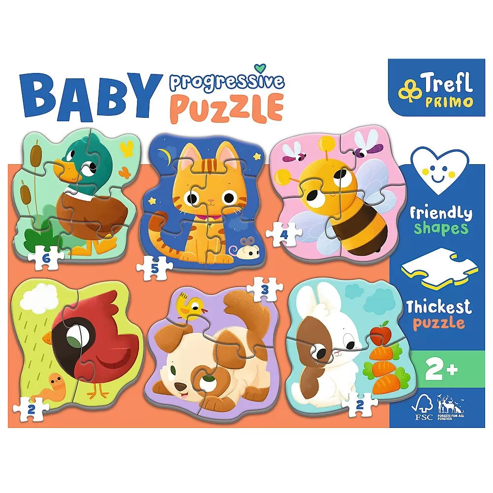 Puzzle trefl primo baby progressive animalele [2]