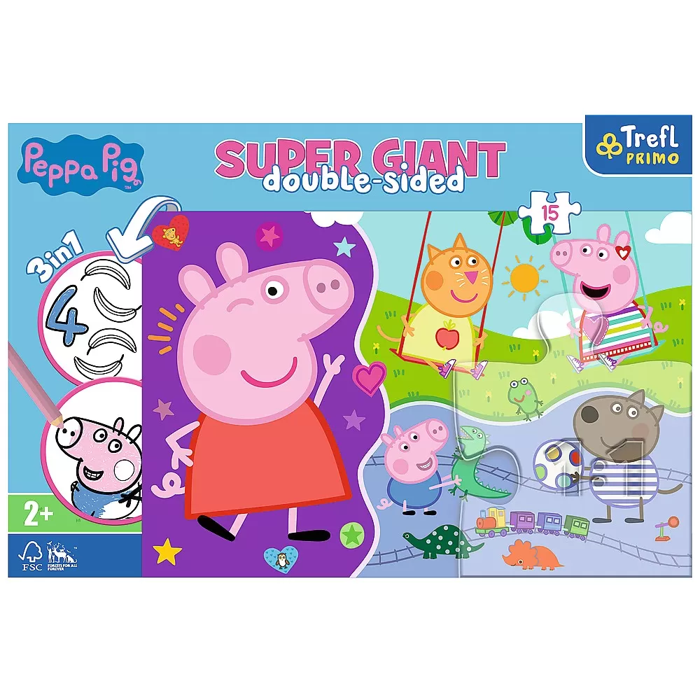 Puzzle trefl primo  super giant 15 peppa pig  [4]