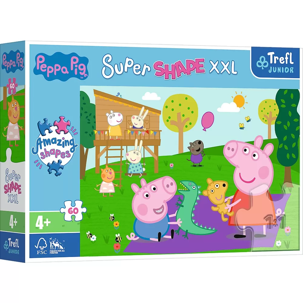 Puzzle trefl primo super shape xxl 60 peppa pig si fratiorul [1]