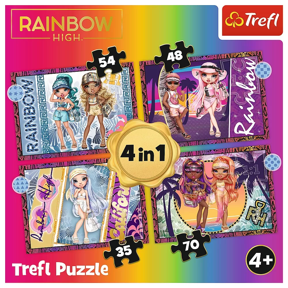 Puzzle trefl rainbow high 4in1 papusile fashion [6]