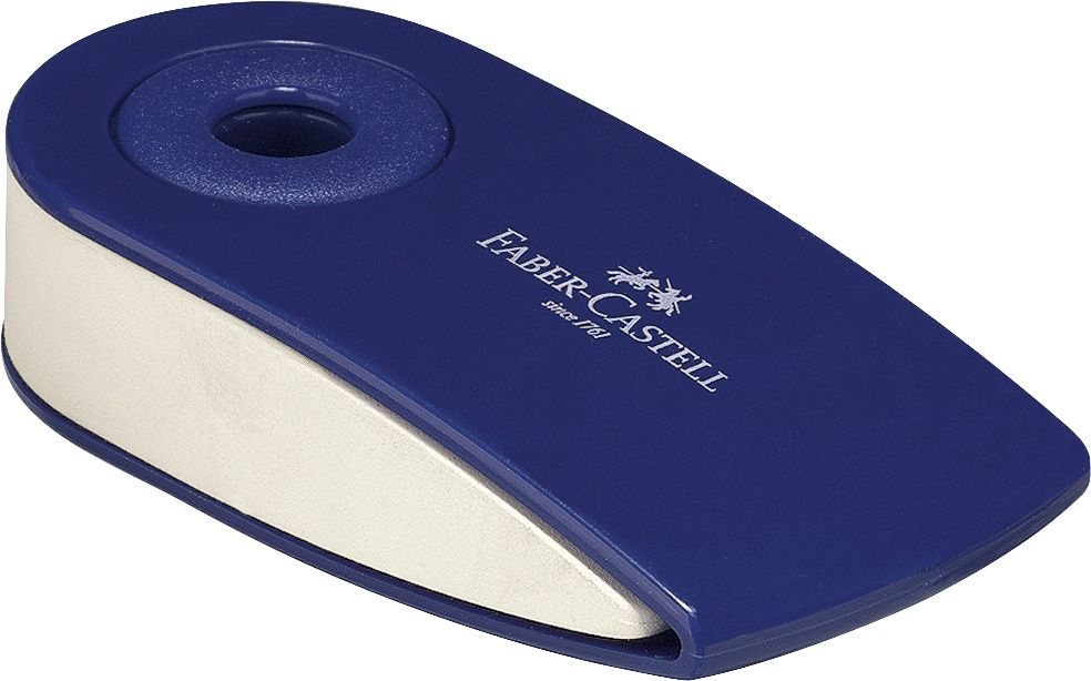 Radiera creion sleeve mini rosie/albastra faber-castell [2]