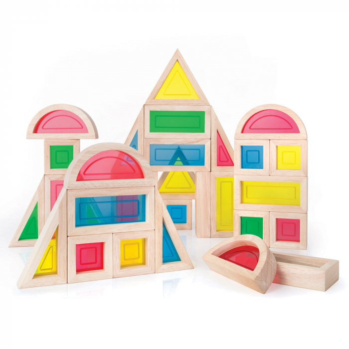Rainbow Blocks set 30 piese, Guidecraft [2]