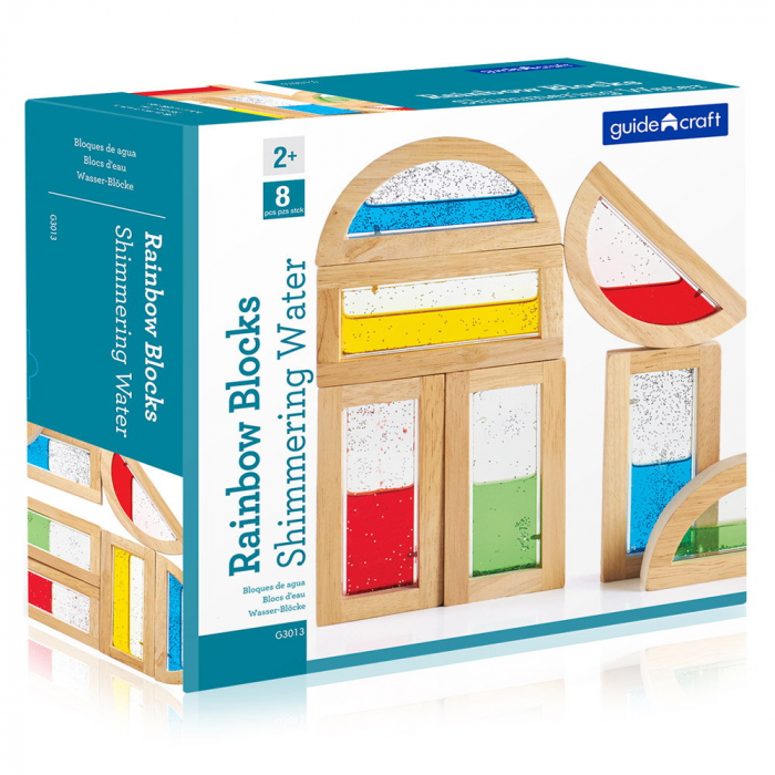 Rainbow Blocks, cu lichid colorat si sclipici, Guidecraft, 2-8 ani [5]