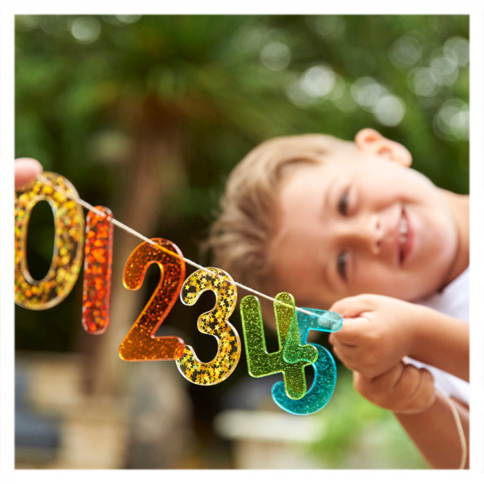 Rainbow Glitter, set numere cu sclipici, TickiT, 3-7 ani [2]
