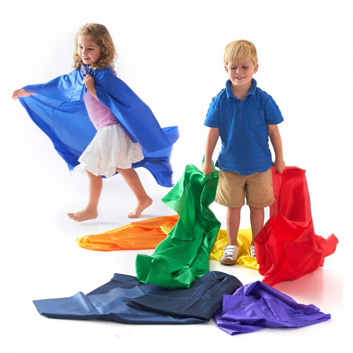 Rainbow Habutae, set 7 bucati de material colorat, TickiT, 3+ ani [3]