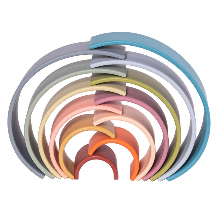 Rainbow, joc montessori de stivuire, 12 buc, nature [4]