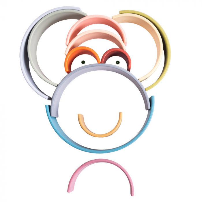 Rainbow, joc montessori de stivuire, 12 buc, nature [6]