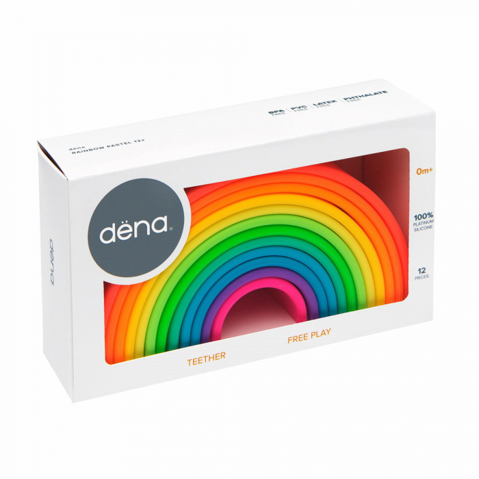 Rainbow, joc montessori de stivuire, 12 buc, neon, 0-5 ani [8]