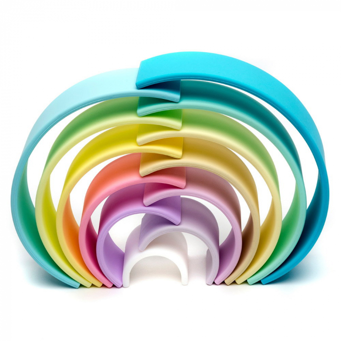 Rainbow, joc montessori de stivuire, 12 buc, nordic, 0-5 ani [4]