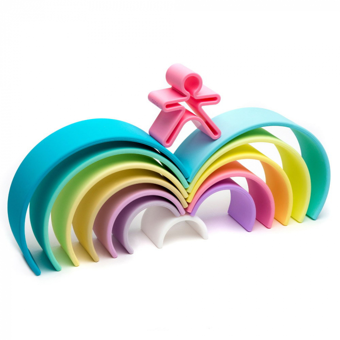 Rainbow, joc montessori de stivuire, 12 buc, nordic, 0-5 ani [5]