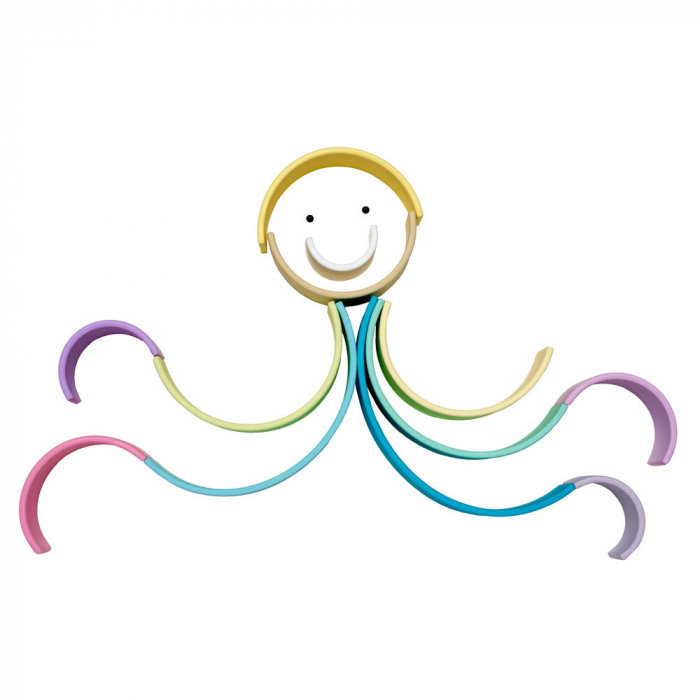 Rainbow, joc montessori de stivuire, 12 buc, nordic, 0-5 ani [7]