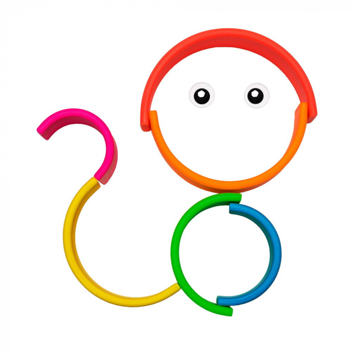 Rainbow, joc montessori de stivuire, 6 piese, neon, 0-5 ani [6]