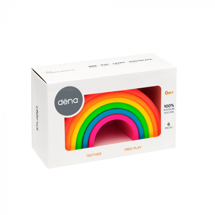 Rainbow, joc montessori de stivuire, 6 piese, neon, 0-5 ani [8]