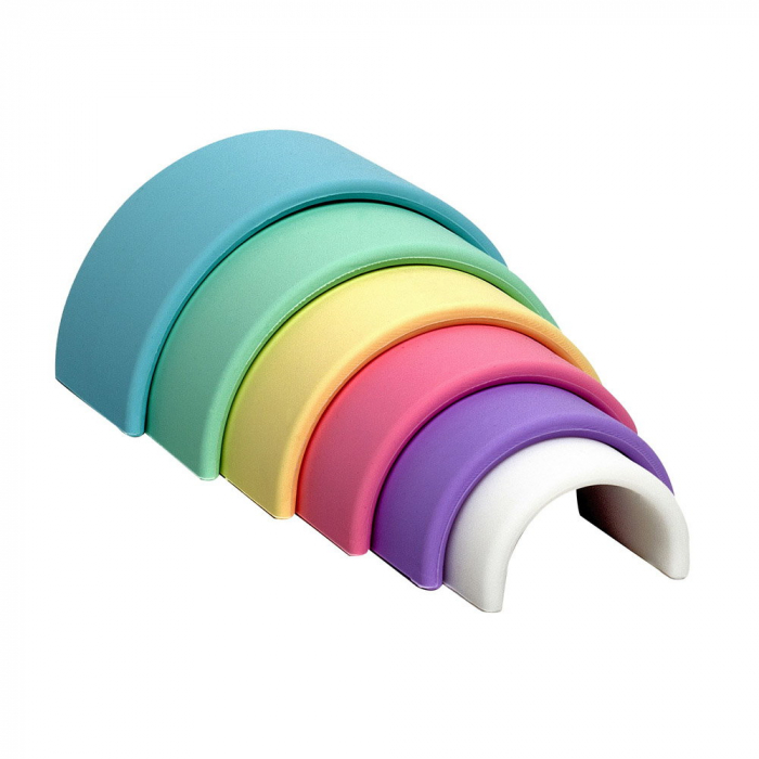 Rainbow, joc montessori de stivuire, 6 piese, nordic, 0-5 ani [5]