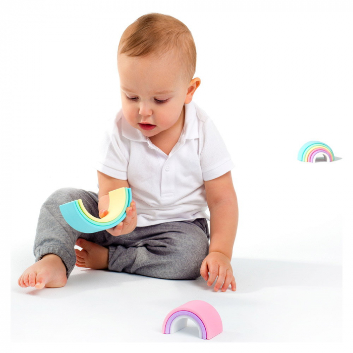 Rainbow, joc montessori de stivuire, 6 piese, nordic, 0-5 ani [3]