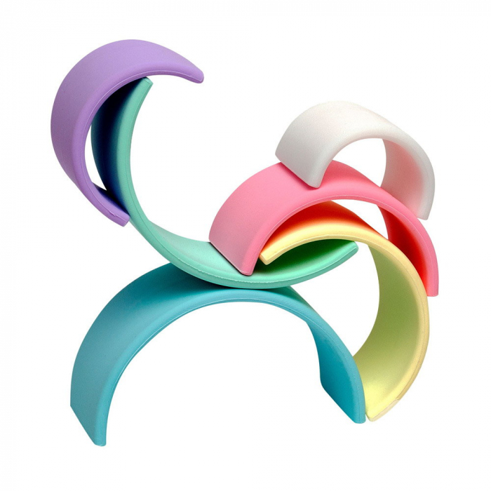 Rainbow, joc montessori de stivuire, 6 piese, nordic, 0-5 ani [4]