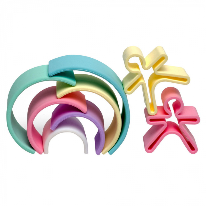Rainbow, joc montessori de stivuire, 6 piese, nordic, 0-5 ani [7]