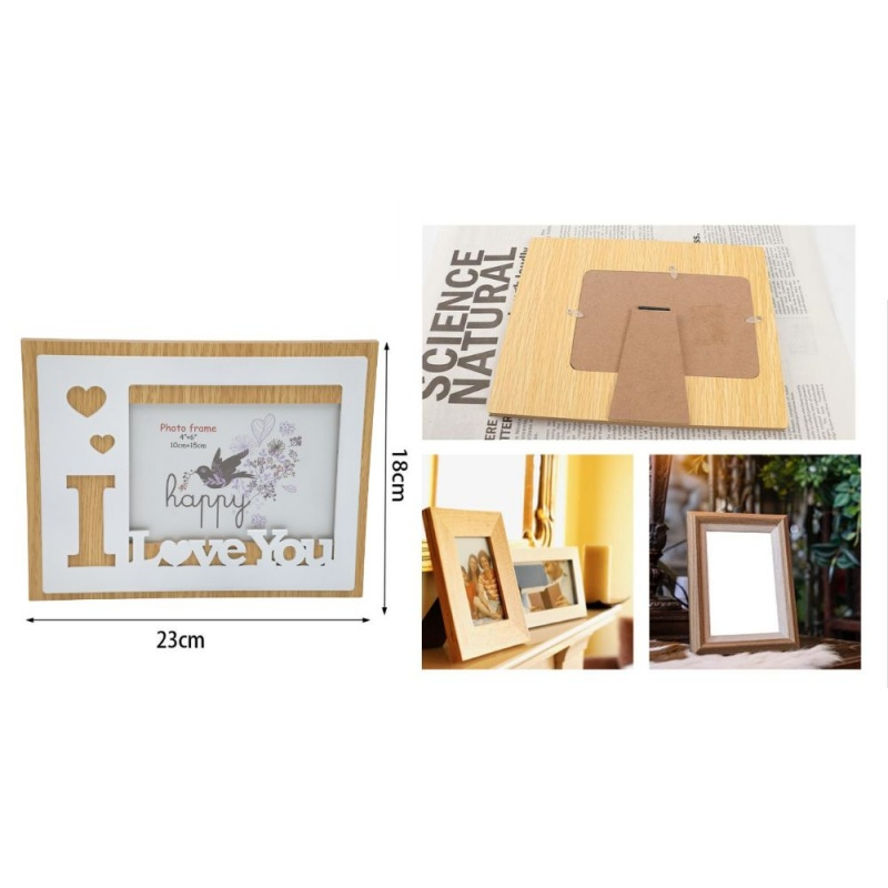 Rama foto, MDF, 10x15cm, No.R-06, mesaj "I love you" [2]