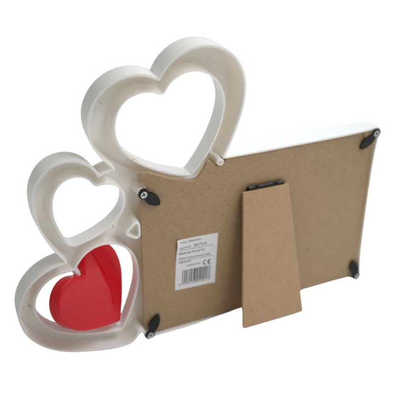 Rama foto, PVC, 10x15cm, No.P01, mesaj "You Make me Smile" cu 3 inimioare [2]