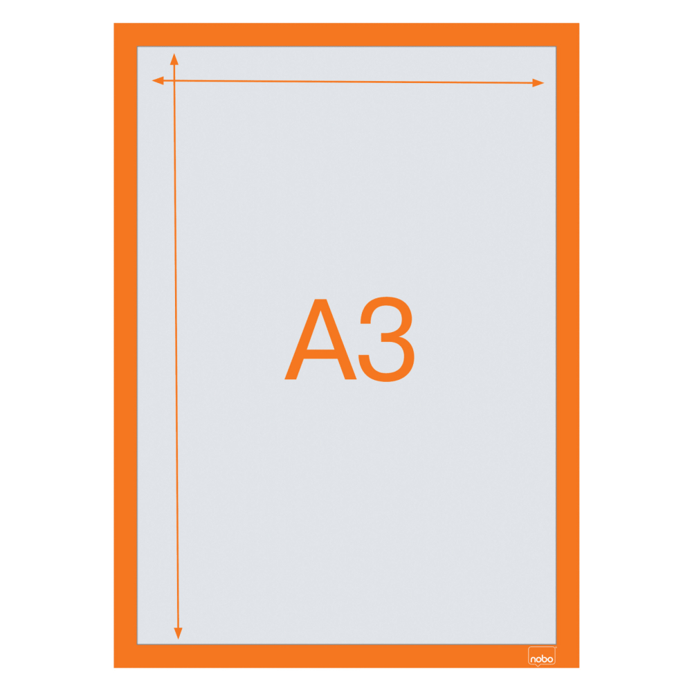 Rama magnetica autoadeziva a3 portocalie 2/set nobo [3]