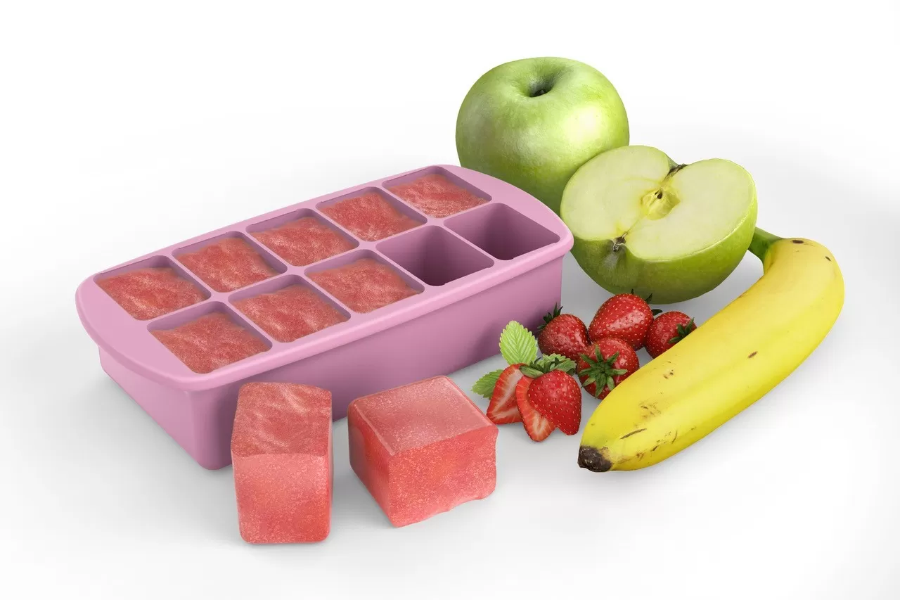 Recipient refrigerare hrana bebe, melii, roz 59 ml x 10 cub, varsta de la 6 luni la 6 ani [6]