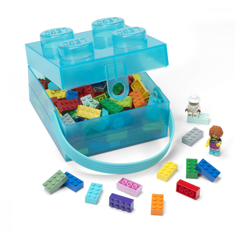 Cutie pentru sandwich LEGO 2 x 2 - albastru transparent, recipiente alimentare [3]