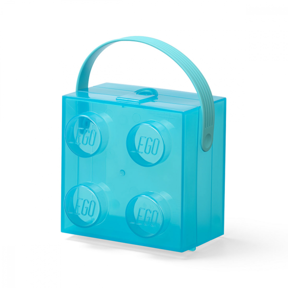 Cutie pentru sandwich LEGO 2 x 2 - albastru transparent, recipiente alimentare [2]