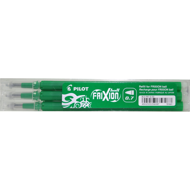 Rezerva roller Pilot Frixion BLS-FR7-G-S3, plastic, 0.7mm Fine, verde, set 3 buc [2]