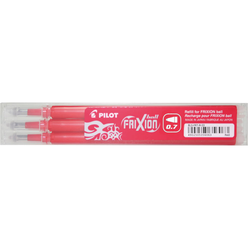 Rezerva roller Pilot Frixion BLS-FR7-R-S3, plastic, 0.7mm Fine, rosu, set 3 buc [2]