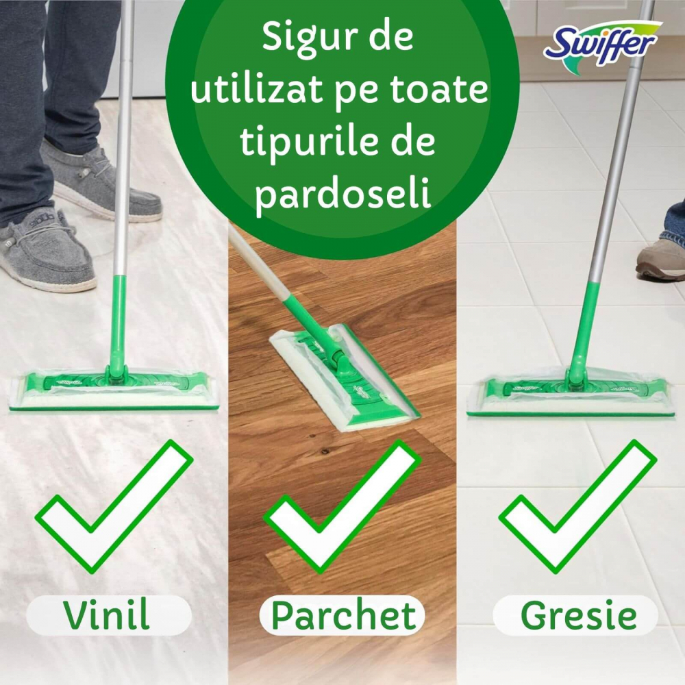 Rezerve lavete umede Swiffer Sweeper 10 buc, pentru mop plat si podele curate [7]