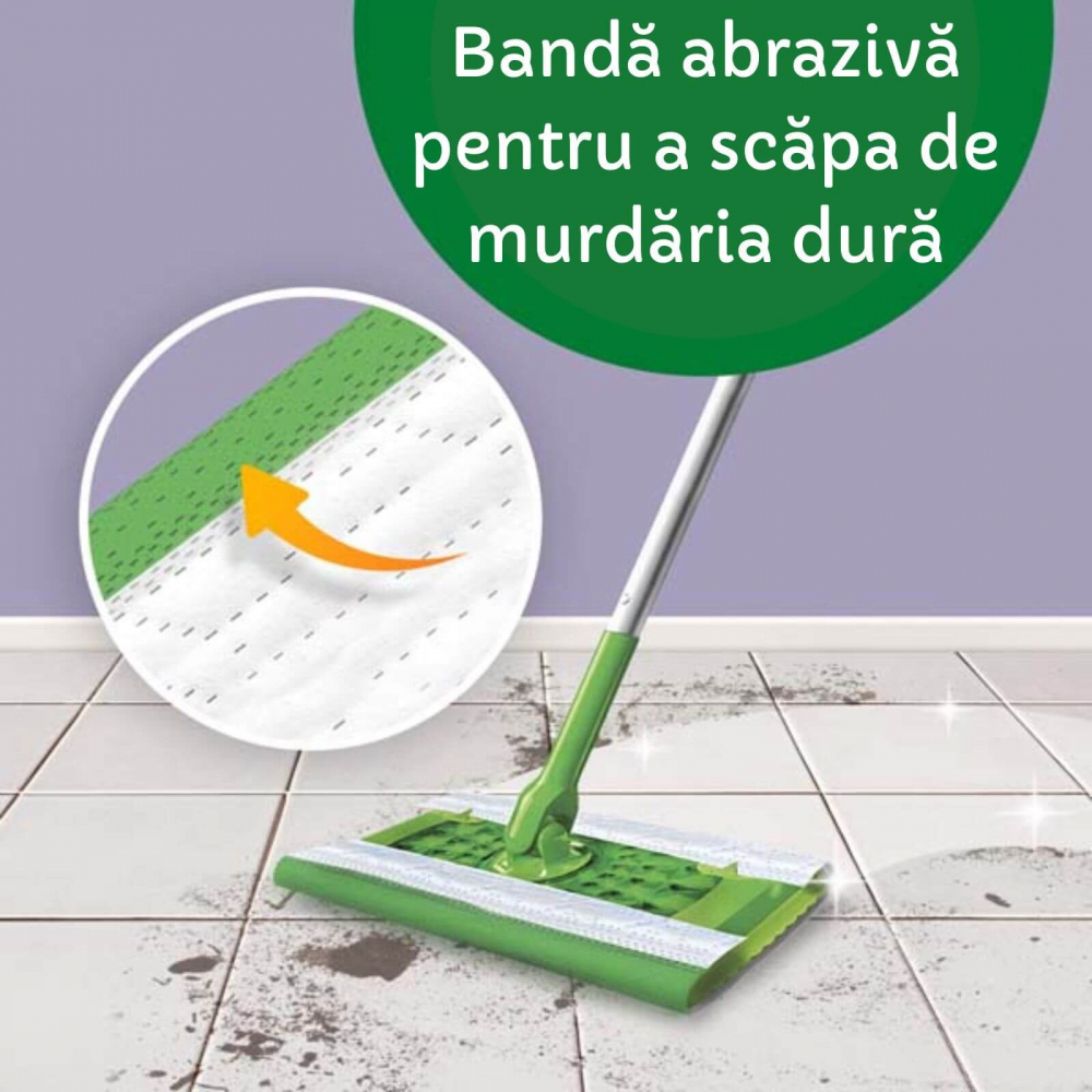 Rezerve lavete umede Swiffer Sweeper 10 buc, pentru mop plat si podele curate [8]