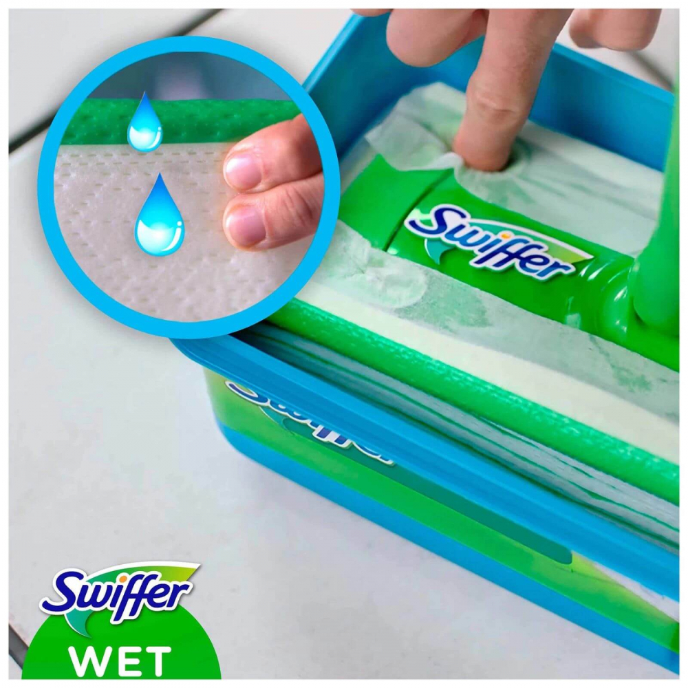 Rezerve lavete umede Swiffer Sweeper 10 buc, pentru mop plat si podele curate [6]