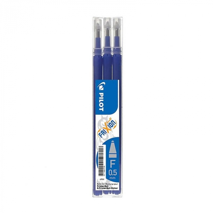 Rezerve Pix PILOT, 0.5 mm, Roller FriXion, Albastru, 3 buc/set, Cerneala care se sterge [4]