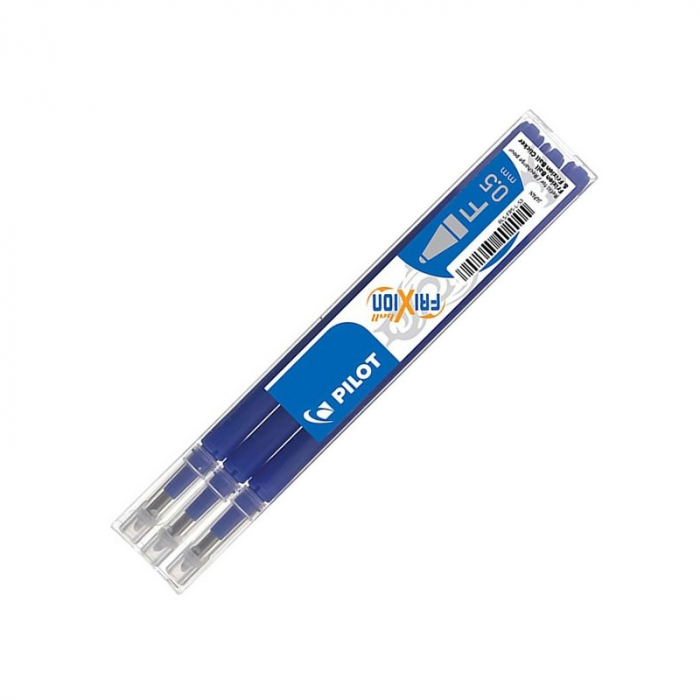 Rezerve Pix PILOT, 0.5 mm, Roller FriXion, Albastru, 3 buc/set, Cerneala care se sterge [3]
