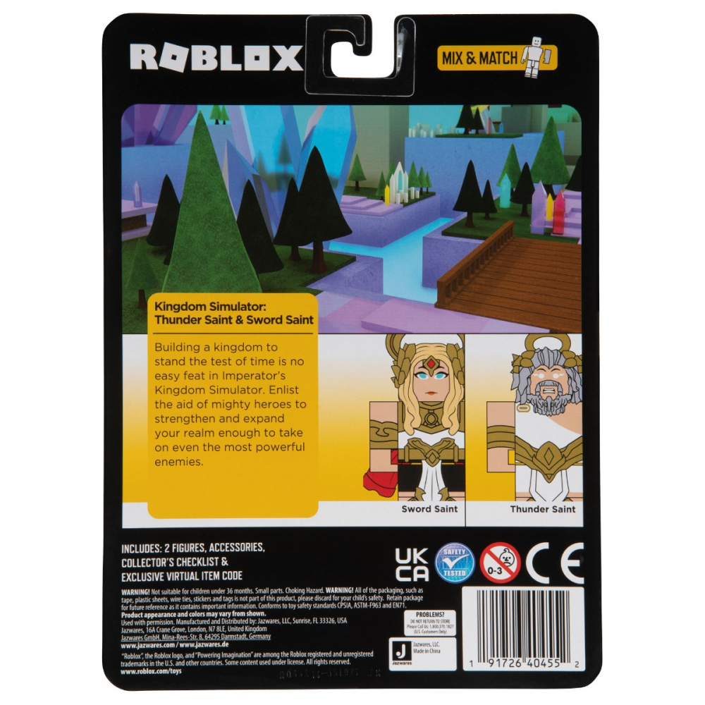 Roblox Celebrity - Pachet cu 2 figurine, Kingdom Simulator: Thunder Saint & Sword Saint varsta 5-7 ani ,7-9 ani, Baieti [4]