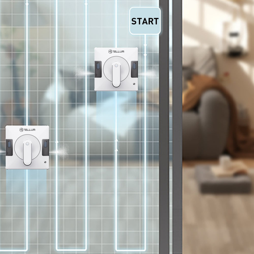 Robot curățare geamuri WiFi Tellur Smart, RWC02, 72W, două rezervoare apă, anti cădere, alb [7]